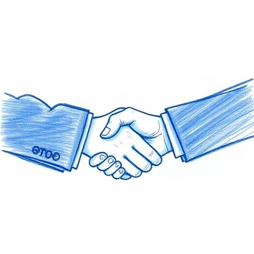 Illustration of a handshake representing meeting your expert match